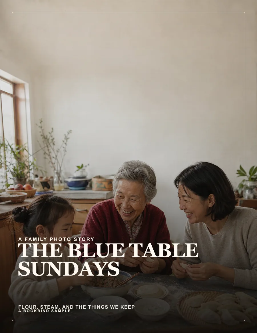 The Blue Table Sundays, photo storybook cover